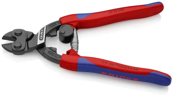 Knipex CoBolt® Compact bolt cutter black atramentised, with slim multi-component handle 200 mm