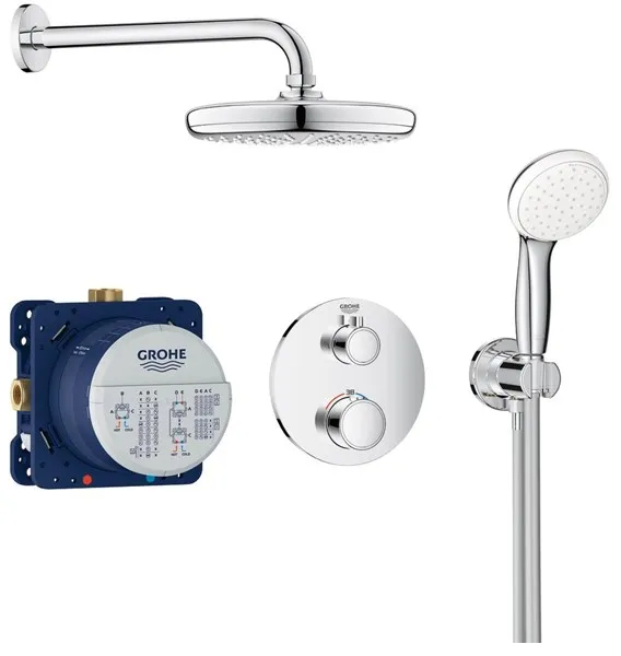 Grohe Grohtherm shower set with Tempesta 210, chrome
