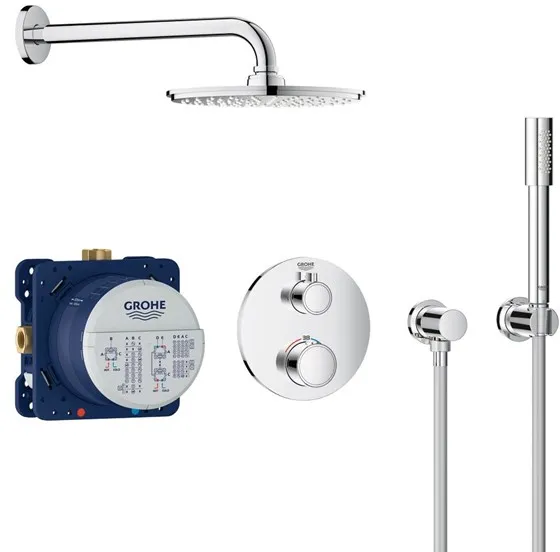 Grohe Grohtherm shower set with Rainshower Cosmopolitan 210, chrome