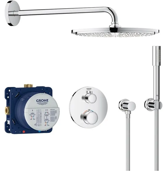 Grohe Grohtherm shower set with Rainshower Cosmopolitan 310 shower head, chrome